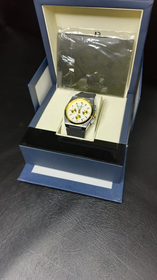 Tissot PRX Rubber Strap ( Gold-Silver)